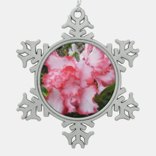 Ornement Flocon De Neige Double rouge et blanc Azaleas printemps floral