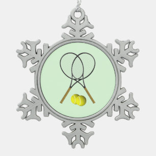 Ornement Flocon De Neige Doubles de tennis Green