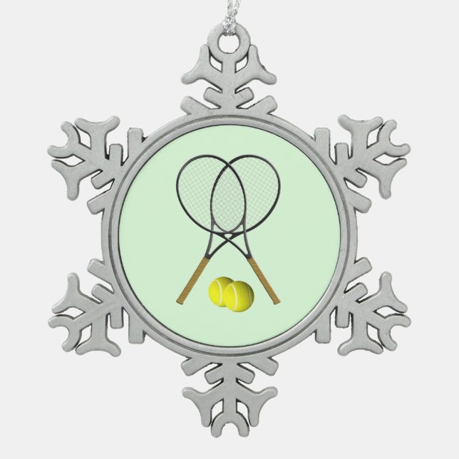 Ornement Flocon De Neige Doubles de tennis Green (Devant)