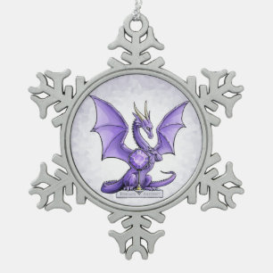 Ornement Flocon De Neige Dragon de pierre porte-bonheur de février -