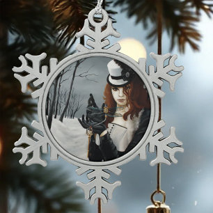 Ornement Flocon De Neige Dragonfly clé hivernal gothique steampunk victorie