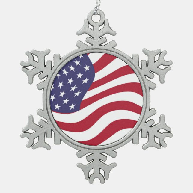 ORNEMENT FLOCON DE NEIGE DRAPEAU AMÉRICAIN (Devant)