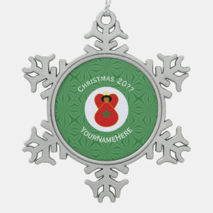 Ornement Flocon De Neige Drapeau d'ange de Noël marocain personnalisé