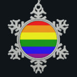 Ornement Flocon De Neige Drapeau d'arc-en-ciel<br><div class="desc">Montrez votre fierté dans le style.</div>
