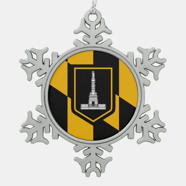 Ornement Flocon De Neige Drapeau de Baltimore, Maryland (Devant)