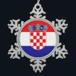 Ornement Flocon De Neige Drapeau de Croatie<br><div class="desc">Drapeau de Croatie.</div>