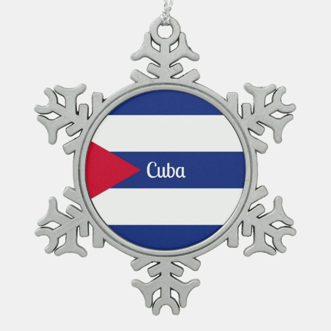 Ornement Flocon De Neige Drapeau de Cuba (Devant)