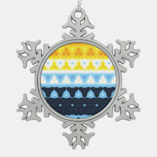 Ornement Flocon De Neige Drapeau de fierté BoHo Groovy Géométrique Abstrait