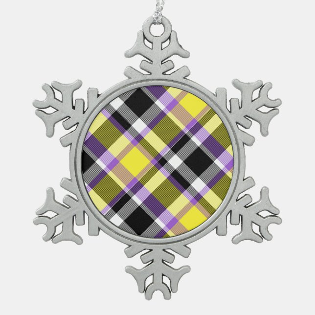 Ornement Flocon De Neige Drapeau de fierté éclectique boho non binaire à ca (Devant)