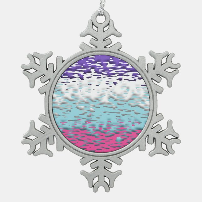 Ornement Flocon De Neige Drapeau de fierté multisexuel funky trippy ondulé  (Devant)