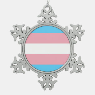 Ornement Flocon De Neige Drapeau de fierté transgenre