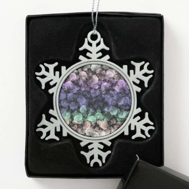 Ornement Flocon De Neige Drapeau de fierté Uingender Boho Groovy Bulles Écl (Boîte)