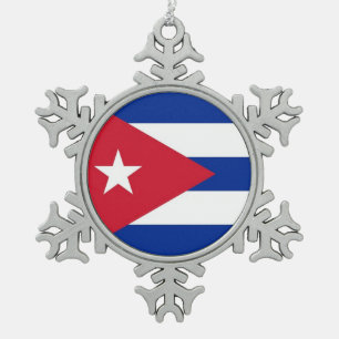 Ornement Flocon De Neige Drapeau de flocons de neige avec drapeau de Cuba
