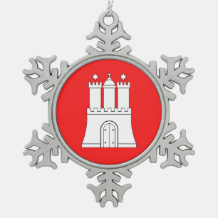 Ornement Flocon De Neige Drapeau de Hambourg Flocon de neige en hiver Ornam