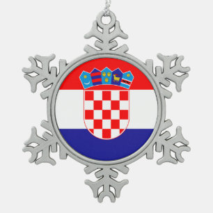 Ornement Flocon De Neige Drapeau de la Croatie