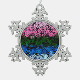 Ornement Flocon De Neige Drapeau de la Fierté Omniromantique Super rétro