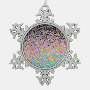 Ornement Flocon De Neige Drapeau de la Fierté Polygenre Pixellée Trippy
