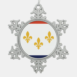 Ornement Flocon De Neige Drapeau de La Nouvelle-Orléans, Louisiane flocon d