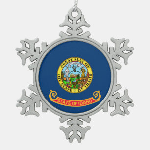 Ornement Flocon De Neige Drapeau de l'Idaho : Etat de Gem, Amérique Montagn