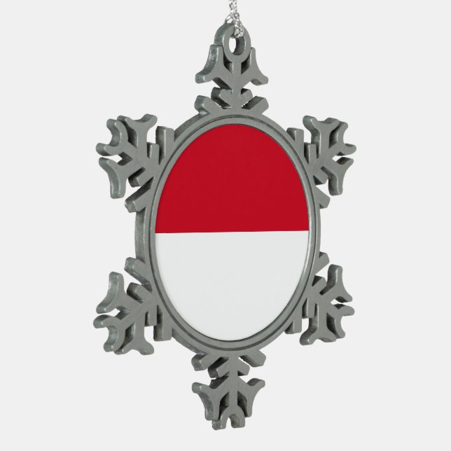 Ornement Flocon De Neige Drapeau de Monaco (Gauche)