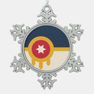 Ornement Flocon De Neige Drapeau de Tulsa, Oklahoma