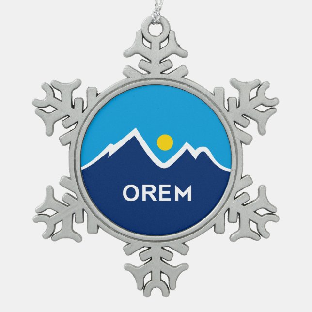 Ornement Flocon De Neige Drapeau d'Orem, Utah (Devant)