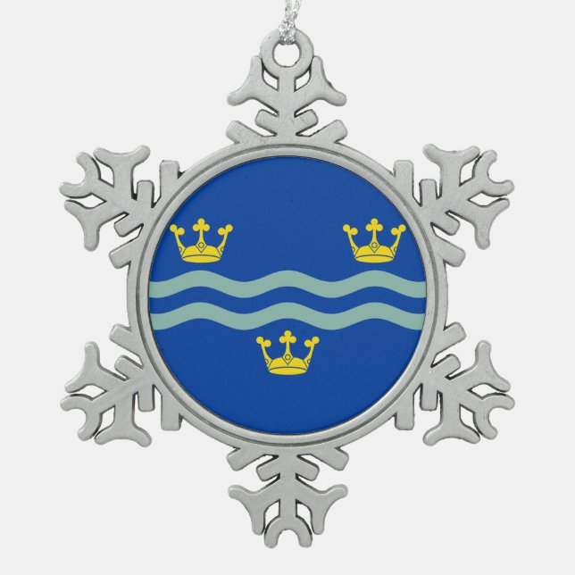 Ornement Flocon De Neige Drapeau du Cambridgeshire (Devant)