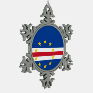 Ornement Flocon De Neige Drapeau du Cap Vert