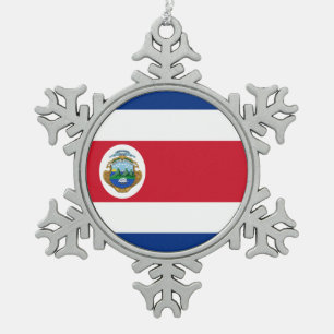 Ornement Flocon De Neige Drapeau du Costa Rica