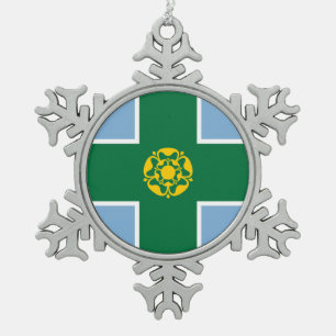 Ornement Flocon De Neige Drapeau du Derbyshire
