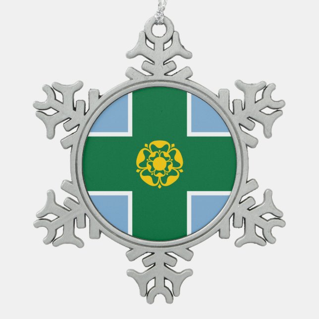 Ornement Flocon De Neige Drapeau du Derbyshire (Devant)