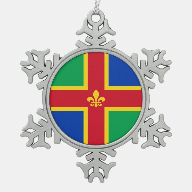 Ornement Flocon De Neige Drapeau du Lincolnshire (Devant)