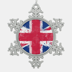 Ornement Flocon De Neige Drapeau du Royaume-Uni ou de l'Union Jack