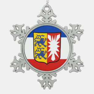 Ornement Flocon De Neige Drapeau Flocon de neige en étain Schleswig-Holstei