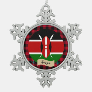 Ornement Flocon De Neige Drapeau kényan Patriotique Kenya, Plaid de buffle