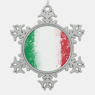 Ornement Flocon De Neige Drapeau peint Grunge Splatter d'Italie