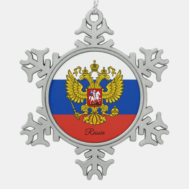 Ornement Flocon De Neige Drapeau russe (Devant)