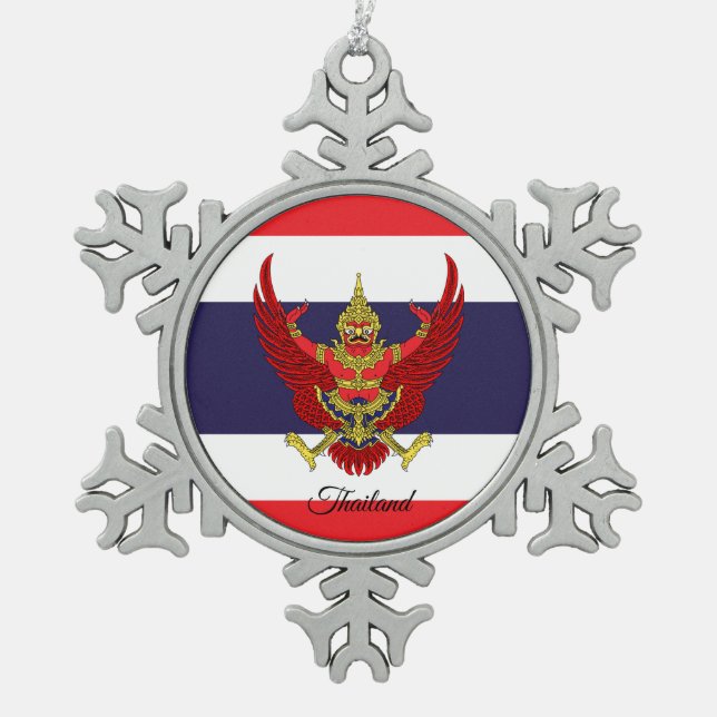 Ornement Flocon De Neige Drapeau thaïlandais (Devant)