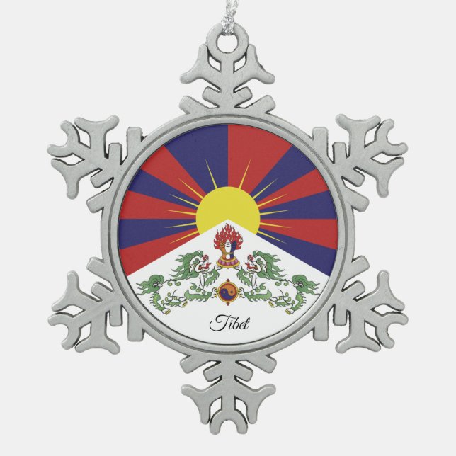 Ornement Flocon De Neige Drapeau tibétain (Devant)