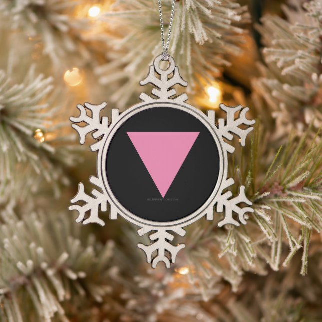 Ornement Flocon De Neige Drapeau triangle rose de SlipperyJoe drapeau rose  (Arbre)