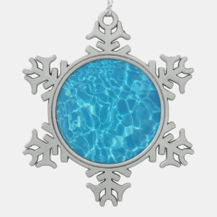 Ornement Flocon De Neige Eau de piscine bleu ciel cristallin