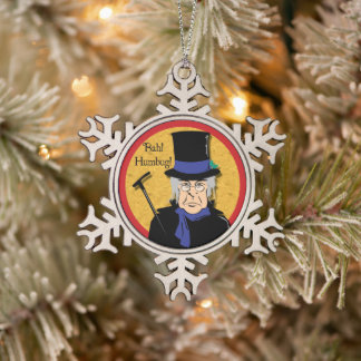 Ornement Flocon De Neige Ebenezer Scrooge Bah! Humbug !