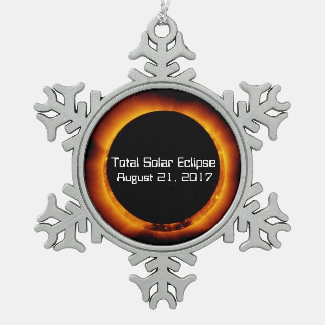 Ornement Flocon De Neige Éclipse solaire totale 2017 (Devant)
