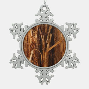 Ornement Flocon De Neige Écorce de bois texturée de cèdre