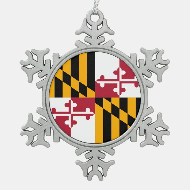 Ornement Flocon De Neige Écran élégant du drapeau de l'État du Maryland (Devant)