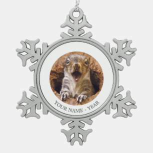 Ornement Flocon De Neige Écureuil choqué