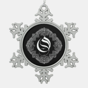 Ornement Flocon De Neige Élégant Goth Initial O Snowflake Ornament