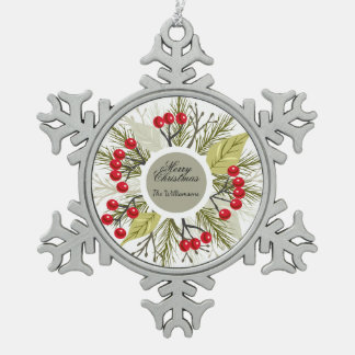 Ornement Flocon De Neige Élégant Noël / Fêtes personnalisable