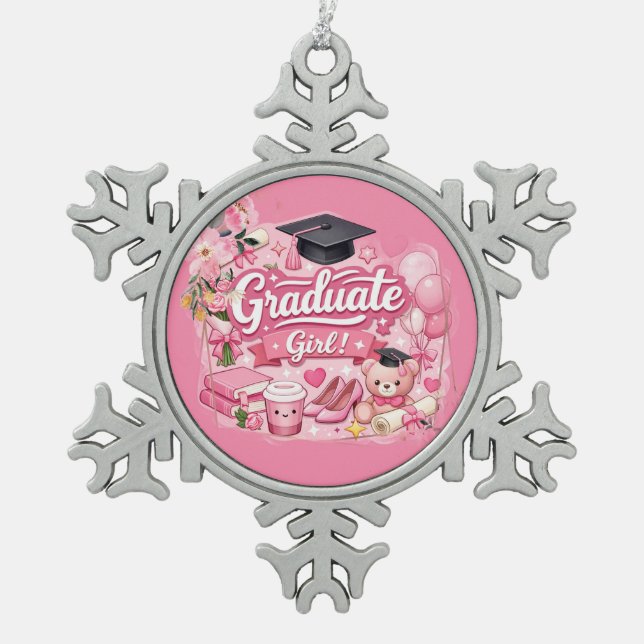 Ornement Flocon De Neige Elegant Pink Floral Graduation Party watch (Devant)