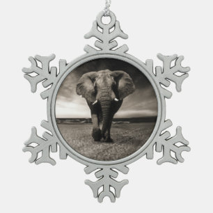 Ornement Flocon De Neige Éléphant sur la course